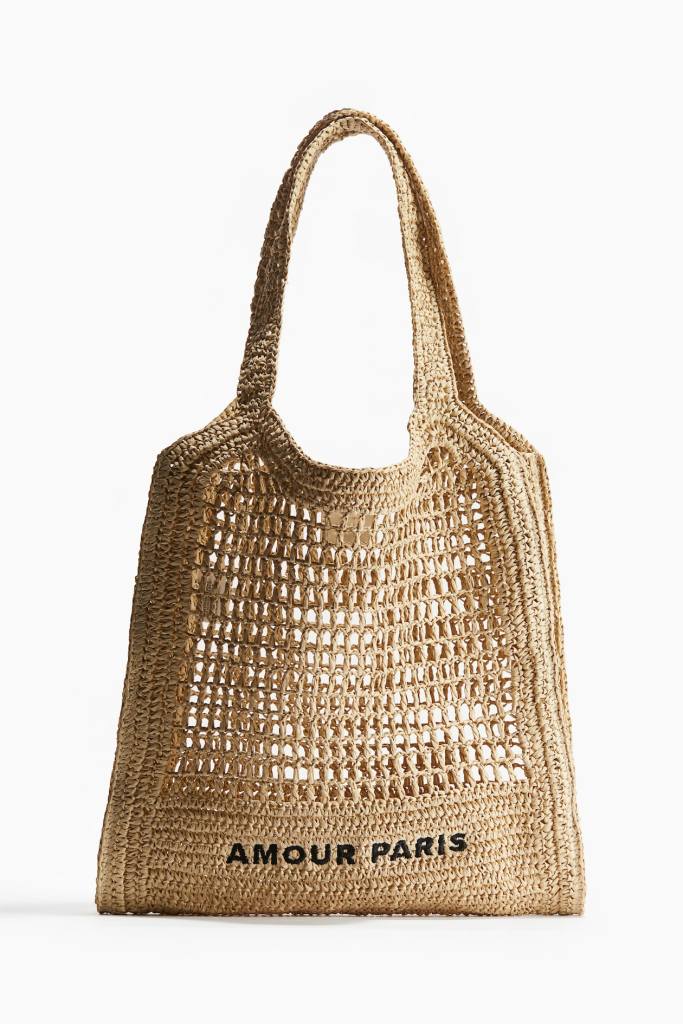 Tote bag paille H&M